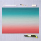Papier Mousseline Joli Ombre Festive Rouge & Turquoise Blue Gradient (Artisanat)