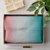 Papier Mousseline Joli Ombre Festive Rouge & Turquoise Blue Gradient (Cadeau)