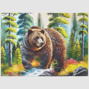 Papier Mousseline Joli ours brun de la forêt