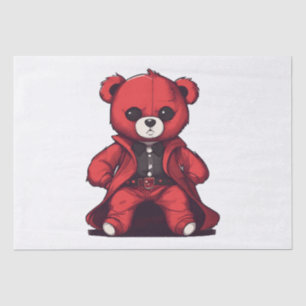 Papier Mousseline Joli ours en peluche rouge garçon
