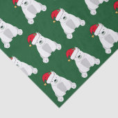 Papier Mousseline Joli Ours Polaire de Noël Père Noël Enfants Vert (Détail)