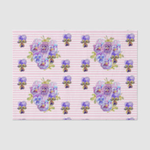 Papier Mousseline Joli Pansy Flower Motif rose pastel