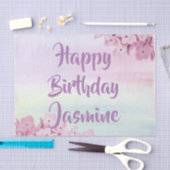 Papier Mousseline Joli Pastel Rose Hydrangea Aquarelle (Artisanat)