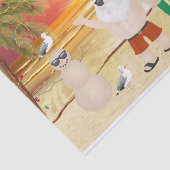 Papier Mousseline Joli Père Noël et Surfboards Plage Surf Noël (Détail)