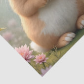 Papier Mousseline Joli petit lapin entouré de fleurs, découpage (Détail)