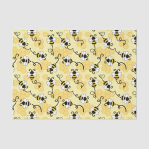 Papier Mousseline Joli petit motif abeilles