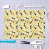 Papier Mousseline Joli petit motif abeilles (Artisanat)