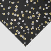 Papier Mousseline joli point d'or d'argent motif Nouvel An (Détail)