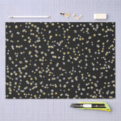 Papier Mousseline joli point d'or d'argent motif Nouvel An (Artisanat)