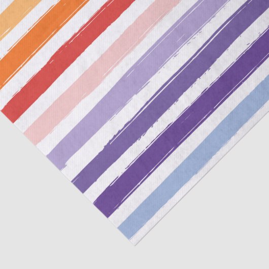 Papier Mousseline Joli Rainbow Stripe Motif Anniversaire (Détail)