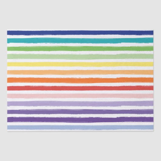 Papier Mousseline Joli Rainbow Stripe Motif Anniversaire (Recto)