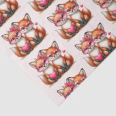 Papier Mousseline Joli renard orange en Motif d'amour (Détail)