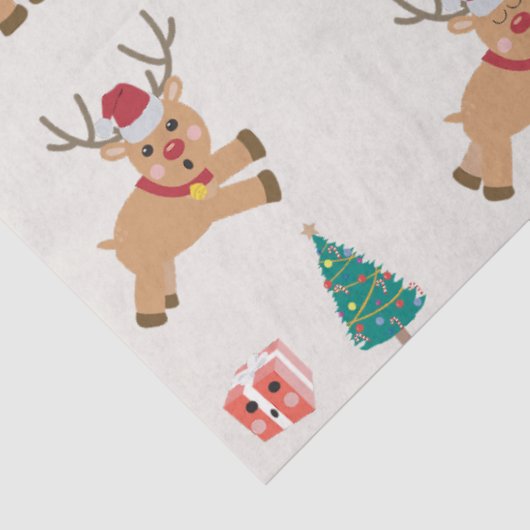 Papier Mousseline Joli renne de Noël (Détail)