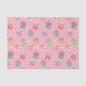 Papier Mousseline Joli Retro rose présente Noël (Recto)