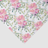 Papier Mousseline Joli rose Aquarelle Fleurs (Détail)