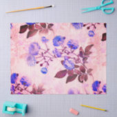 Papier Mousseline Joli rose avec / Purple Floral Print (Artisanat)