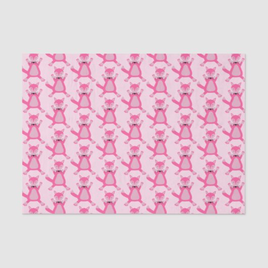 Papier Mousseline Joli rose bébé fille Fox Patterned (Recto)