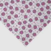 Papier Mousseline Joli rose chaud et noir Ladybug Dessin Motif enfan (Détail)