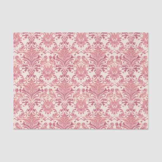 Papier Mousseline Joli rose Damask Motif (Recto)