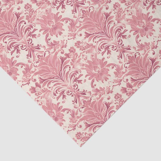 Papier Mousseline Joli rose Damask Motif (Détail)