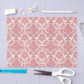 Papier Mousseline Joli rose Damask Motif (Artisanat)