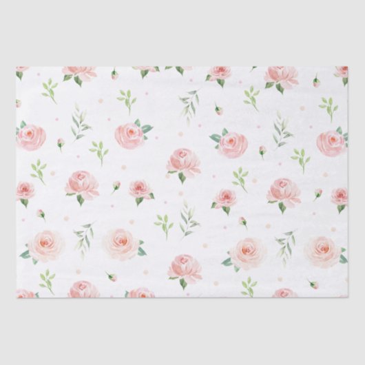 Papier Mousseline Joli Rose Floral Rose Fleurs Découpage (Recto)