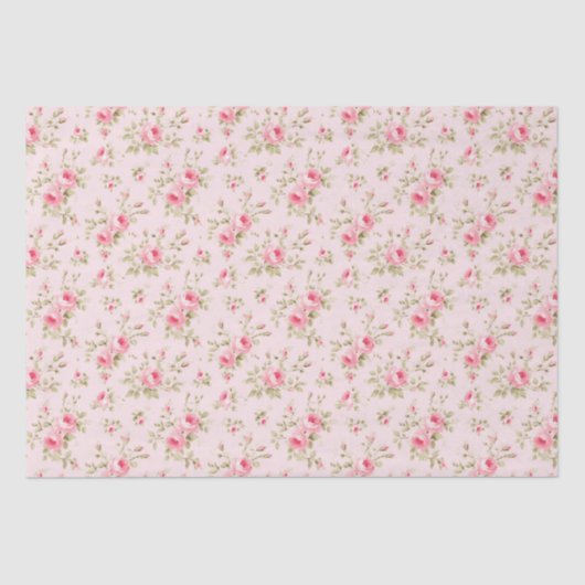 Papier Mousseline Joli Rose peint en rose (Recto)