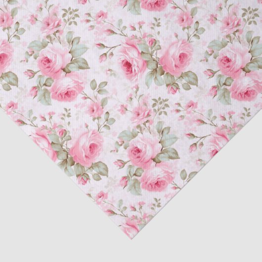 Papier Mousseline Joli Rose peint en rose (Détail)