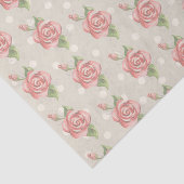 Papier Mousseline Joli rose Roses et points Monogramme (Détail)