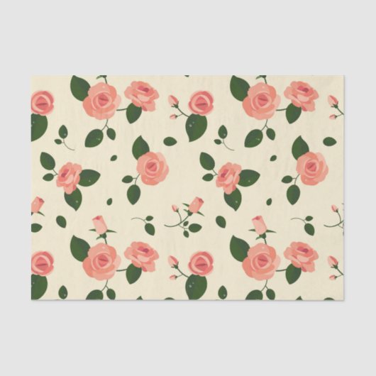 Papier Mousseline Joli rose Roses Pastel Motif rose (Recto)