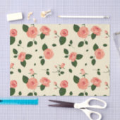 Papier Mousseline Joli rose Roses Pastel Motif rose (Artisanat)