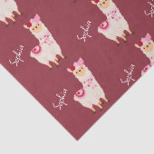 Papier Mousseline Joli rose Saint Valentin Llama Little Girl Name (Détail)