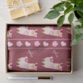 Papier Mousseline Joli rose Saint Valentin Llama Little Girl Name (Cadeau)