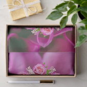 Papier Mousseline Joli rose violet vert Jardin Fleurs Noël (Cadeau)