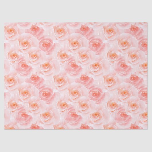 Papier Mousseline Joli Roses d'aquarelle rose (Recto)