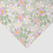 Papier Mousseline Joli Roses de chien rose sur le papier Tissu Taupe (Détail)