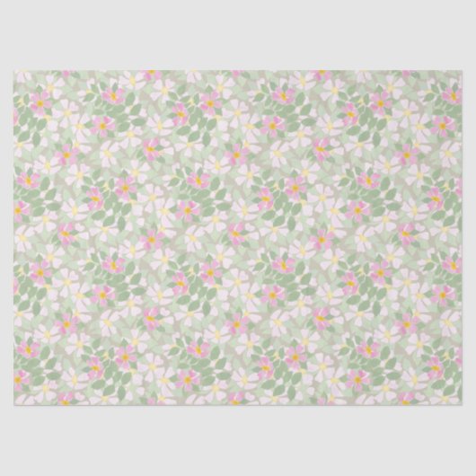 Papier Mousseline Joli Roses de chien rose sur le papier Tissu Taupe (Recto)