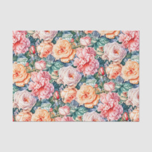 Papier Mousseline Joli Roses rose et rose