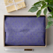 Papier Mousseline Joli Royal Bleu Elegant Damask Pattern (Cadeau)