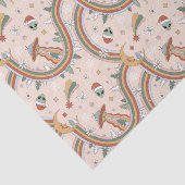 Papier Mousseline Joli sapin de Noël Alien arc-en-ciel Motif de vaca (Détail)