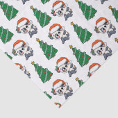 Papier Mousseline Joli sapin de Noël Panda Red Santa Chapeau (Détail)