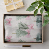 Papier Mousseline Joli sapin de Noël Pink Bow Motif (Cadeau)