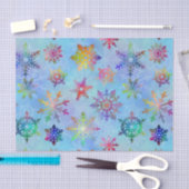 Papier Mousseline Joli Snowflakes coloré Motif de Noël (Artisanat)