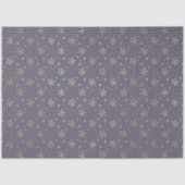 Papier Mousseline Joli Snowflakes Gold Noël Bleu (Recto)
