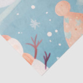 Papier Mousseline Joli Snowmen Snowflakes Ice Blue Noël (Détail)