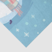 Papier Mousseline Joli Snowmen Snowflakes Ice Blue Noël (Détail)