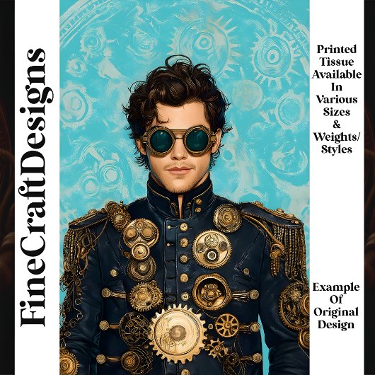 Papier Mousseline Joli Steampunk Man Ornate Jacket P5 Découpage