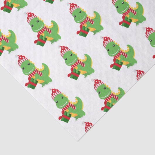 Papier Mousseline Joli T-Rex Noël (Détail)