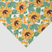 Papier Mousseline Joli tournesol Jaune et Motif vert (Détail)