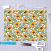 Papier Mousseline Joli tournesol Jaune et Motif vert (Artisanat)